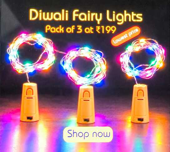 Lowest price diwali fairy light pack of 3 at ₹199