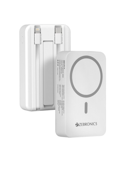  ZEBRONICS EnergiSafe 10R2 10000mAh MagSafe Power Bank White - Power Bank for Unisex 