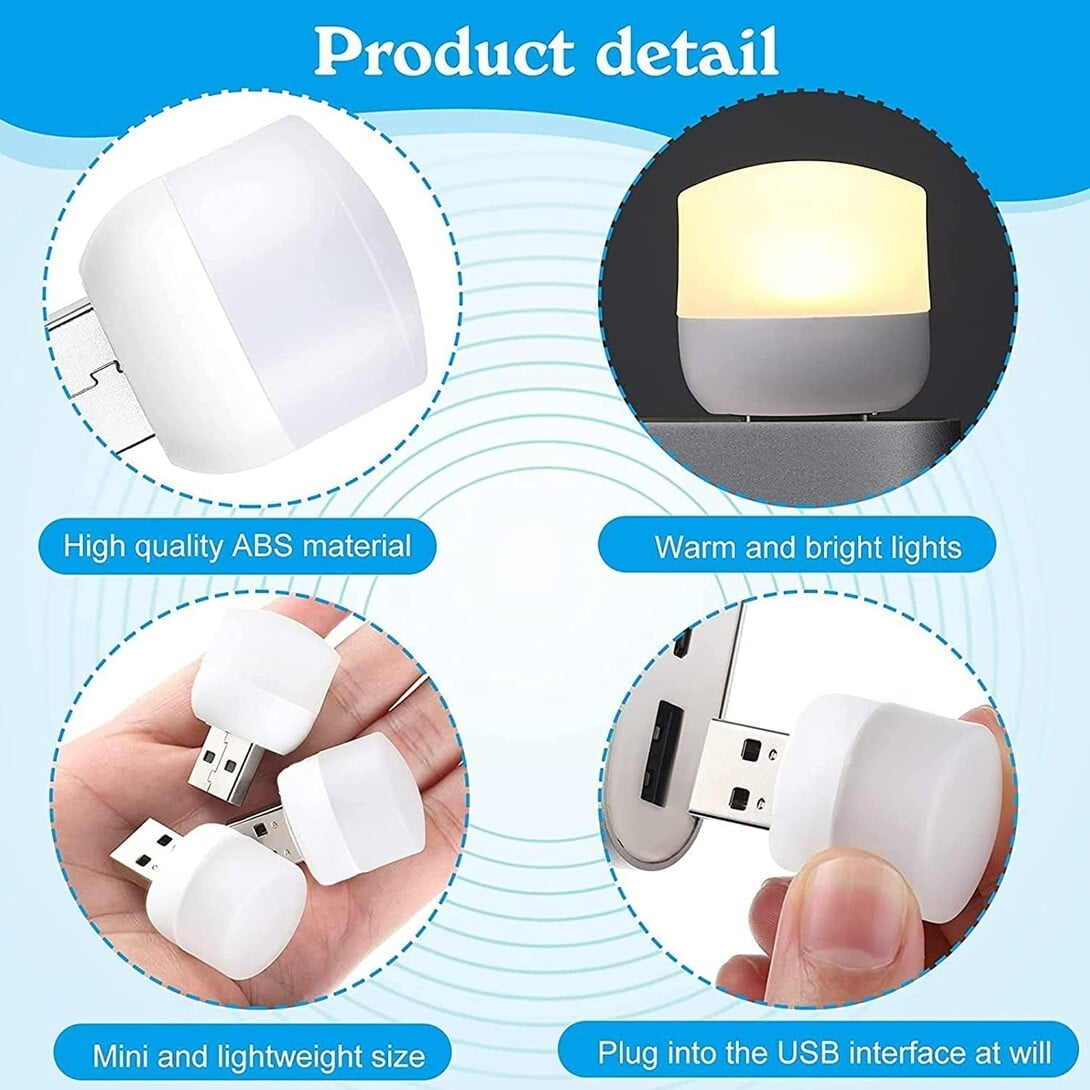Usb Rechargeable Mini Led Light 4 Pcs Mini USB LED Night Light, Portable Plug-in USB Lamp, Energy ...