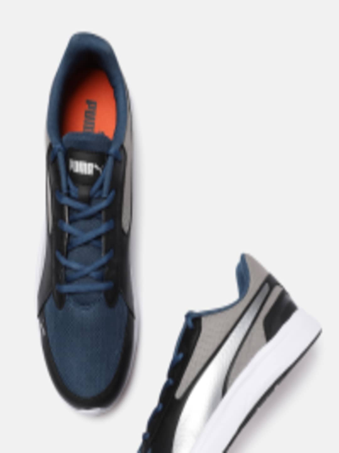 puma men navy blue running shoes