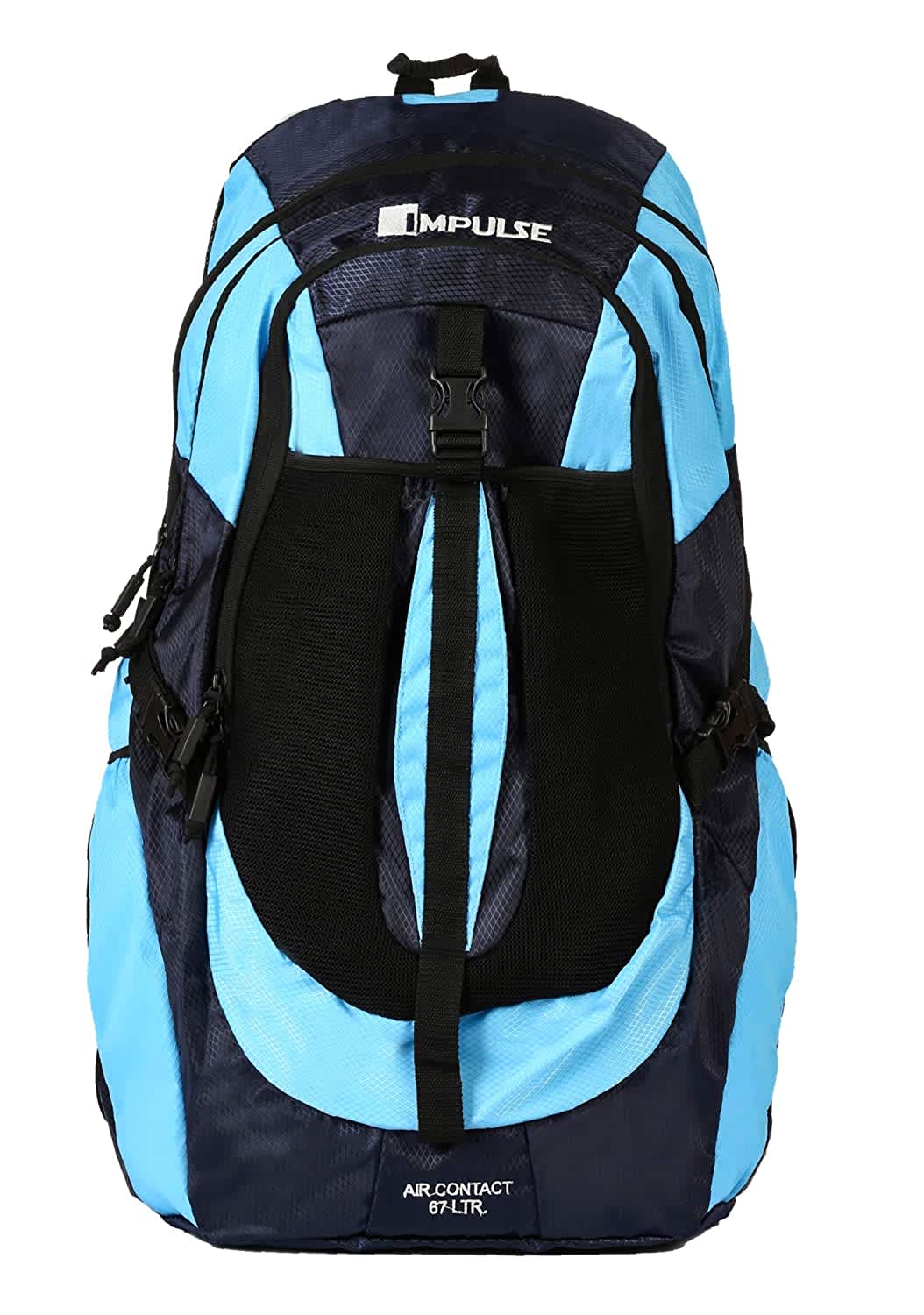 impulse 65 ltrs blue trekking backpack