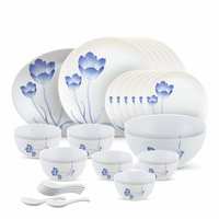 Larah by Borosil - Tulip 33 Pieces Opalware Dinner Set at Rs.1685