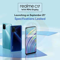 Realme C17 With 90Hz Display Launching on September 21st, Specifications Leaked