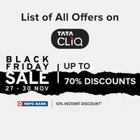 List of All Offers on Tata Cliq Black Friday Sale 2020 with upto 70% Discounts