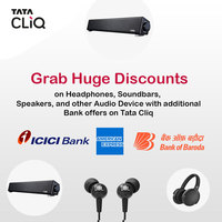 Catch Huge Discounts on Headphones, Soundbars, Speakers, and other Audio Devices along with Bank offers and Exclusive Coupons on Tata Cliq