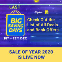 Last Flipkart Big Saving Days Sale of Year 2020 is Live Now : Check Out the List of All Deals and Bank Offers