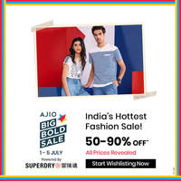 Ajio Big Bold Sale - Get Ready for India's Hottest Fashion Sale with these Exclusive offers.