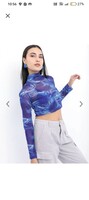 KETCH  Abstract  printed full sleeves crop top
