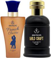 John Phillips FRENCH CLASSIC & WILDCRAFT | Long Lasting | Combo Eau de Parfum  -  160 ml  (For Men & Women)
