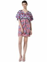 ONLY Women's Abstract Printed Extended Sleeves Wrap Dress