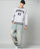 Shein Drop Shoulder Typographic Chest Print Sweatshirt