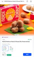 NOICE Mathura Peda (6 Pieces) (No Preservatives) 2 x 90gm on Instamart: Available Gurgaon check yours