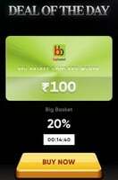Bigbasket Gift Card worth 100 at 20 % Discount on Cred
