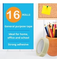 Transparent tape pack of 16(18MM x 65 Meter)