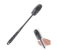 E-COSMOS Bottle Cleaning Brush Silicone Long Handle Cleaner for Kitchen
