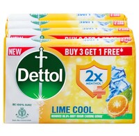 Dettol Lime Cool 2x Menthol Soap 125 g (Buy 3 Get 1 Free)