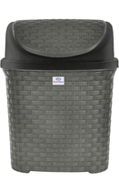 Heart Home Multiuses Plastic Dustbin For Home, Kitchen, Office, Bathroom With Swing Lid 7 Litre (Grey)-47HH0702 