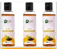 LBS Pure Mustard Oil 100% Extra Virgin Cold-Pressed Natural Mustard Oil For Hair, Skin, & Massages Rich In Omega-3, Vitamins, & Antioxidants Improves Circulation, Nourishes Skin 100Ml (Pack_3)