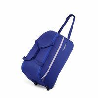 Lavie Sport Polyester Lino M Cabin Size 53 Cms Duffle Wheeler Bag|2 Wheel Duffle Bag|Duffle Bag With Adjustable Handle, 18 x 36 x 65 Centimeters, Navy