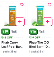 Phab - Protein savoury bars - 10gm protein at rs16 - Zepto - location Specific 