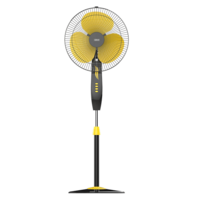 GM Livo 400mm 3 Blade Noiseless Operation Pedestal Fan (Rust Proof, Yellow & Black)