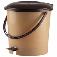 Kuber Industries Plastic Pedal Dustbin With Handle For Home, Kitchen, Office, Bathroom, 7 Litre (Peach)-47KM0750