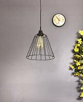 Tu Casa HG-12 Triangle Metal Wire pendent Light Iron Holder Type e-27 Size 9x9.5x29-(Bulb not Included)(Corded Electric)