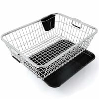 E-COSMOS® Stainless Steel Basket for Utensils Dish Drainer Kitchen Organizer | After Wash Utensils Basket/Dish Drying Rack Suitable,Crockery, Plates & Bowl with Spoon Holder (22x16x9 in) (Large)