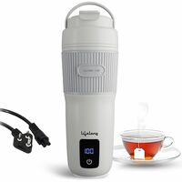 Lifelong 2 in 1 Portable Electric Kettle & Bottle for Travel 400ml | Wide Voltage | Ideal for Homes (220v) & Indian Trains (110v) | 4 Temp & Digital Touch Ctrl | Make Tea/Coffee Without Milk (LLEPK18)