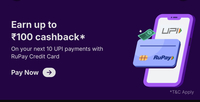 Phonepe Rs.6 cashback x 10 times using Rupay CC