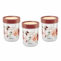 MILTON Nova 500 Airtight Containers, Set of 3 for Kitchen Storage, Food Grade Plastic, Stackable and Transparent Storage Organizer Jars, Masala Dabba, 469 ml Each for Tea, Coffee, Sugar, Dry Fruits
