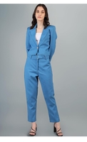 CHKOKKO Women Solid Crop Blazer and Trouser Formal Suit 