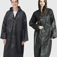 INFISPACE Adult Unisex Polyester RainCoat - Black Color (location specific)