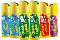 SET WET Cool, Charm, Swag & Mischief Avatar Deodorant & Body Spray Perfume, Pack of 6 Deodorant Spray  -  For Men  (900 ml, Pack of 6)