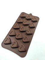 ARTO Deep Heart Shaped Silicone Chocolate Mould, 15 Cavity, Brown, Non-Stick Candy Tray