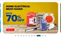 Home Electricals at Upto 70% Discount + Additional 25% Discount upto 50Rs using Coupon Code