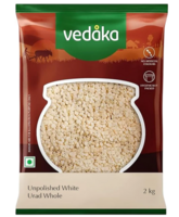 Amazon Fresh - Vedaka Premium Unpolished White Urad Whole, 2kg (location specific)