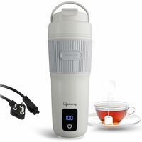 Lifelong 2 in 1 Portable Electric Kettle & Bottle for Travel 400ml | Wide Voltage | Ideal for Homes (220v) & Indian Trains (110v) | 4 Temp & Digital Touch Ctrl | Make Tea/Coffee Without Milk (LLEPK18)