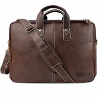 amazon basics Men's Synthetic Leather Office Laptop Bag 