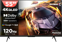 MOTOROLA 140 cm (55 inch) QLED Ultra HD (4K) Smart Google TV 2025 Edition with 5.0 with 48 W speaker, 120Hz Game accelerator, and Dolby Atmos (55UHDGQMVSAQ)