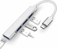 Zepto - Sounce 4 In 1 Portable Usb C Hub (Type-C To 4 Usb-A Ports) With Aluminum Shell, White
