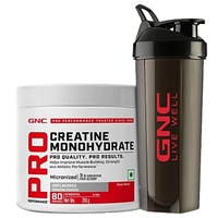 Gnc - Creatine Monohydrate Powder + Black Plastic Shaker (250 g) (location specific)