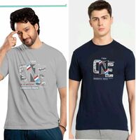 NEERAJ SAINI CREATION Self Design Men Silver, Dark Blue T-Shirt