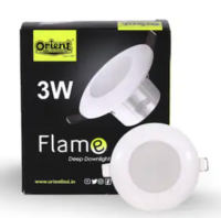 Orient Flame NextGen Deep Light - 3W, 6000K Cool White, 240 Lumens, Recessed, 43mm Cut, IP20, 440V Protection - (Pack of 1)
