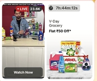 Flipkart Grocery V-Day Special live shop- Get Flat ₹50 off on min value of ₹499/799 10feb offer