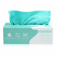 AM Safe-X Microfiber Cleaning Cloth, Reusable Cloth Wipes for Home Kitchen & Office | Strong Absorbent Cleaning Cloth with Dispenser Box, 20 Pcs, 20x20 Cm