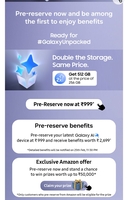 Samsung Galaxy Pre-Reserve - Get 512GB at price of 256GB [S26 ]