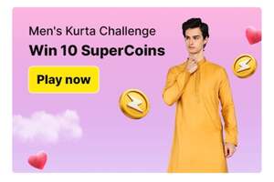 2 supercoins challenge win 20 coins-Budget Brands Challenge/Men's Kurta Challenge(account specific)