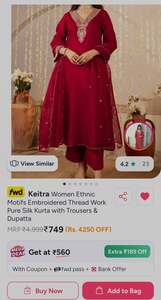 Beautiful kurta set with trouser and dupatta 