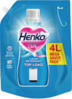 Grocery - Henko Stain Care Detergent Liquid Top Load Liquid Detergent 4 L(location specific)